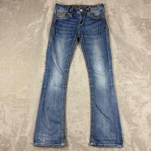 Rock Revival Jeans Women 26 (27x30.5) Jena Mid Rise Boot Cut Embellished Cowgirl